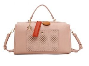 Mala Rosa Shopper com botão e furos