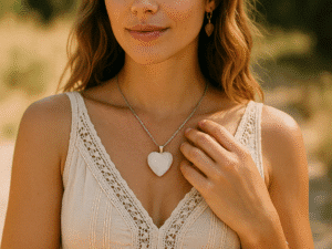 Colar Coração de Quartzo.