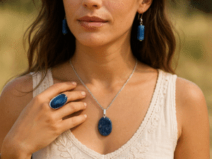 Colar Oval de Lápis‑Lazúli.