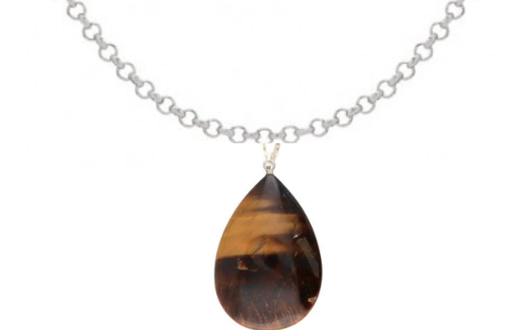 Colar Gota de Olho-de-Tigre. - Image 2