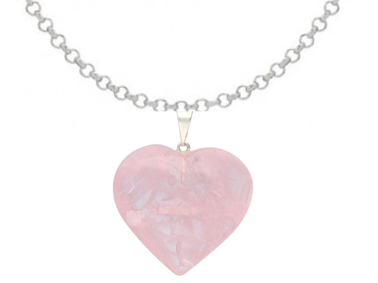 Colar Coração de Quartzo Rosa. - Image 2