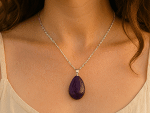 Colar Gota de Ametista.
