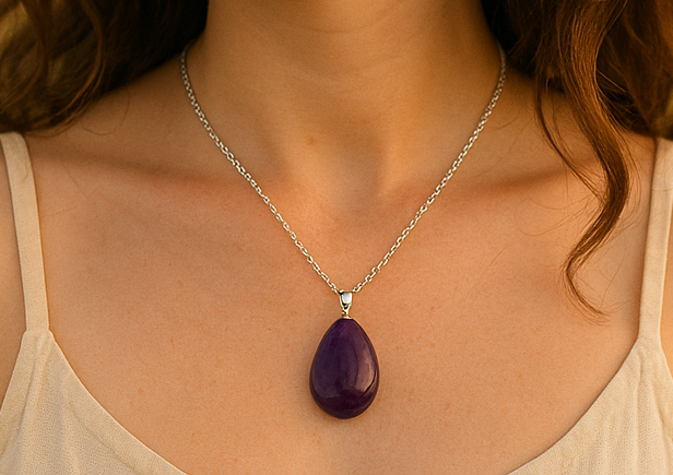 Colar Gota de Ametista.