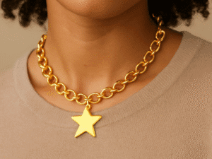 Colar corrente grossa com estrela