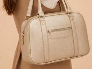 Mala de Negócios Elegante com Duas Divisórias Dourada