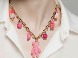 Colar Charms Rosa Fun Collection