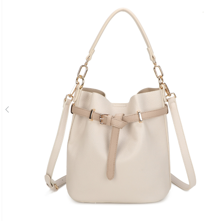 Mala de Ombro Bege com Cinto Decorativo - Image 3