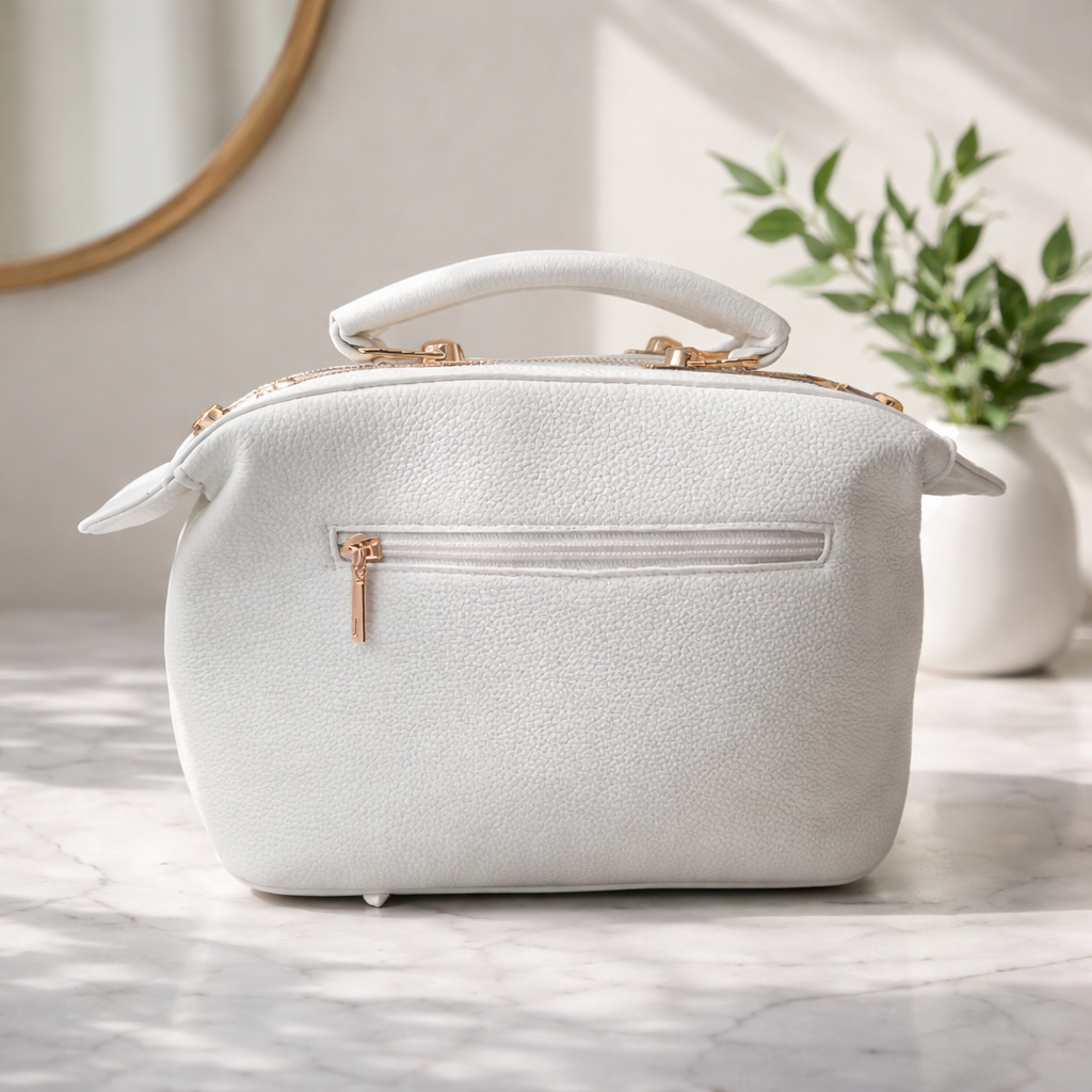 Mala Branca Minimalista com Textura – Elegância Simples e Moderna - Image 3