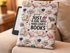 Bolsa para Kindle “Just a Girl Who Loves Books” – Capa Protetora Acolchoada 📚💖