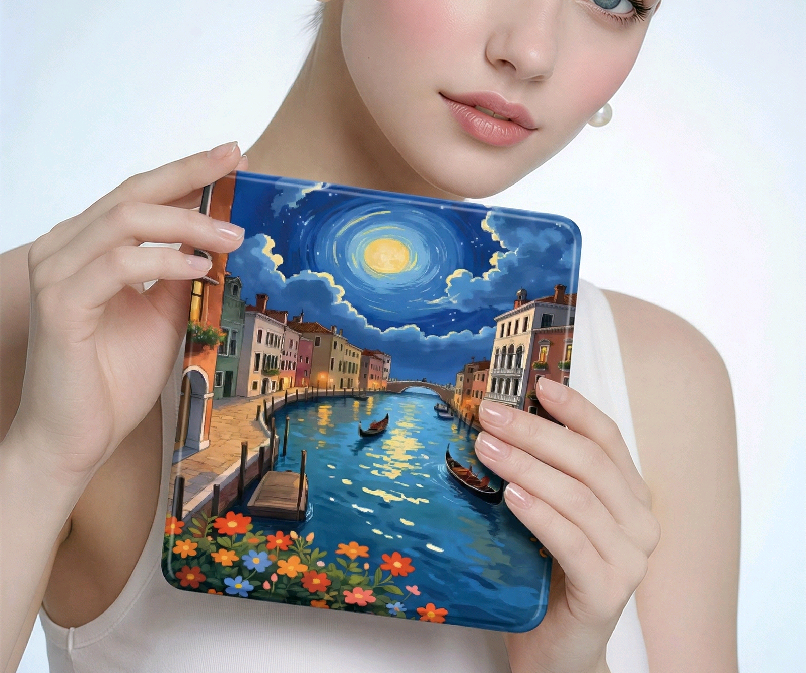 Capa para Kobo Libra Colour 7” – Design Veneza Noturna com Auto Wake/Sleep 🌙✨