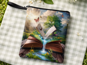 Capa para Livros, i-Pads e Tablets “Books Are the Sea of Knowledge” – Design Livro Mágico com Fecho 📚✨