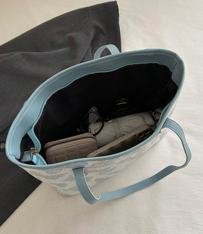 Mala Tote Borboletas Azul Pastel - Image 2