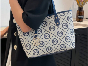 Mala Tote Monograma Azul Elegance