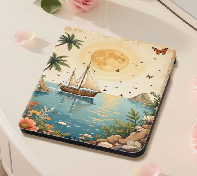 Capa para Kobo Libra Colour 7” – Design Ilustração Marítima com Lua 🌙🚢