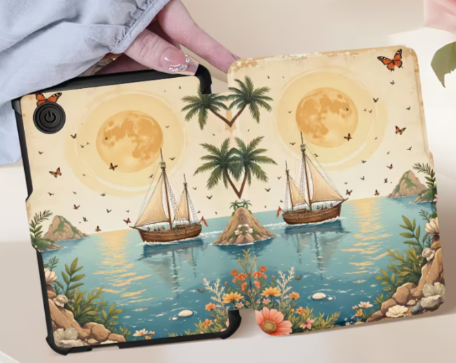 Capa para Kobo Libra Colour 7” – Design Ilustração Marítima com Lua 🌙🚢 - Image 2